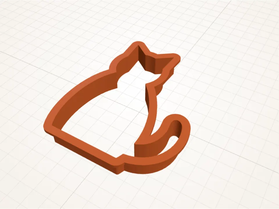 Black Cat cookie cutter – 3D preview