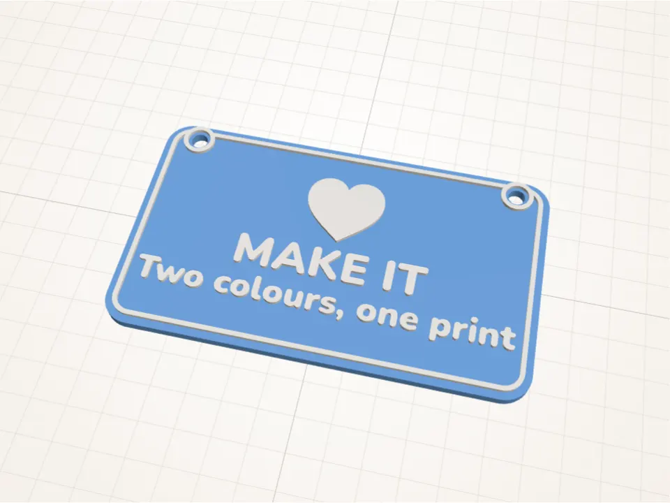 Two-colour sign – 3D preview of the default design